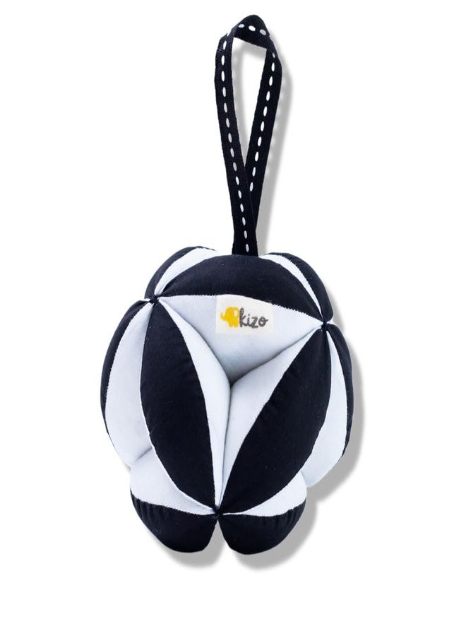 Kizoplay Montessori Black and White Ball, Newborn Visual stiumation, Travel Friendly, Gift - Image 1